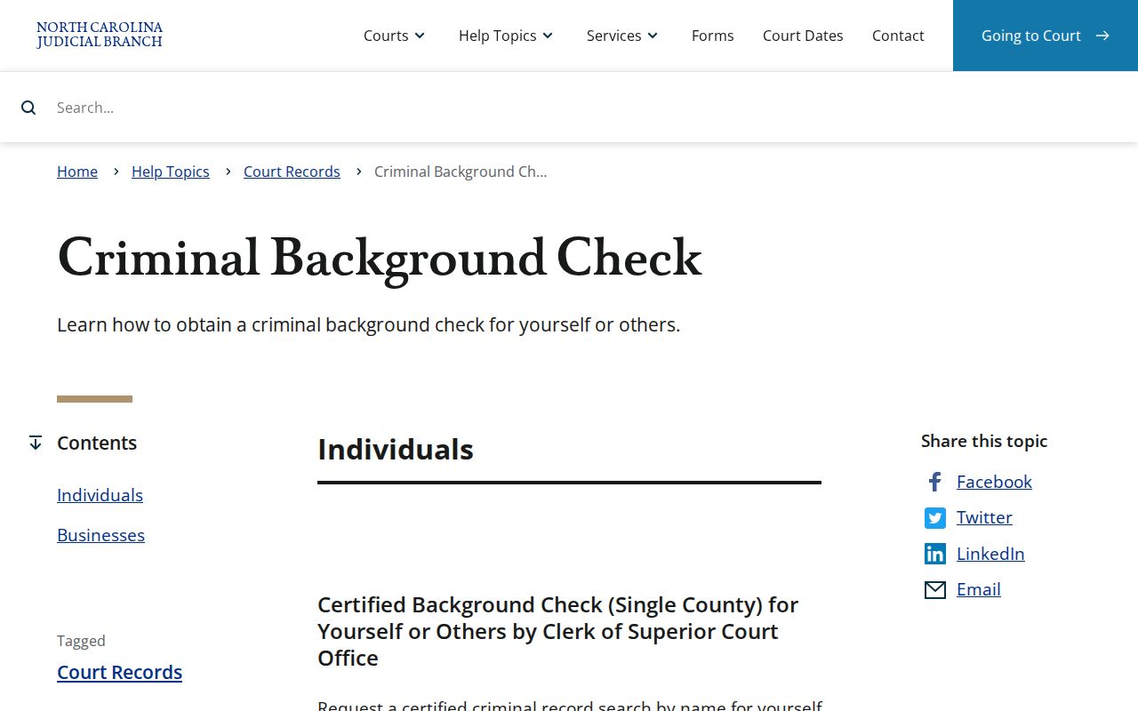 Certified Pender County criminal court case search information