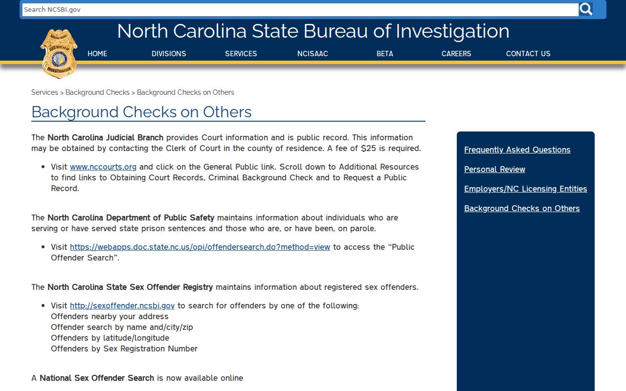 Pender County criminal history official background check options