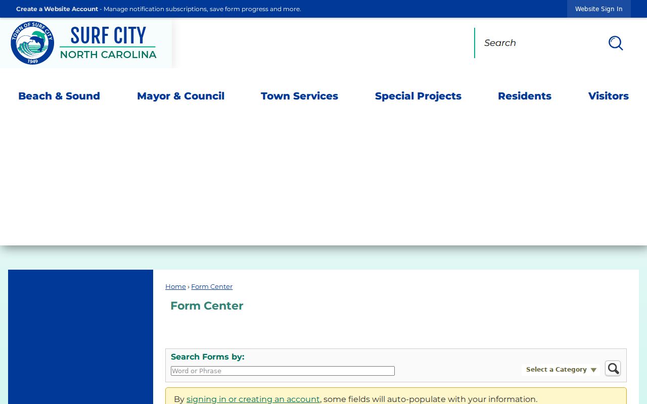 Surf City criminal history public records request form